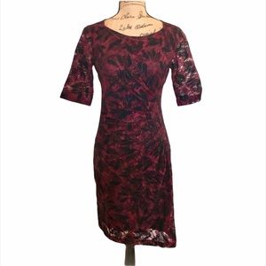 Maeve Burgundy/Black Lace Dress Sz 2